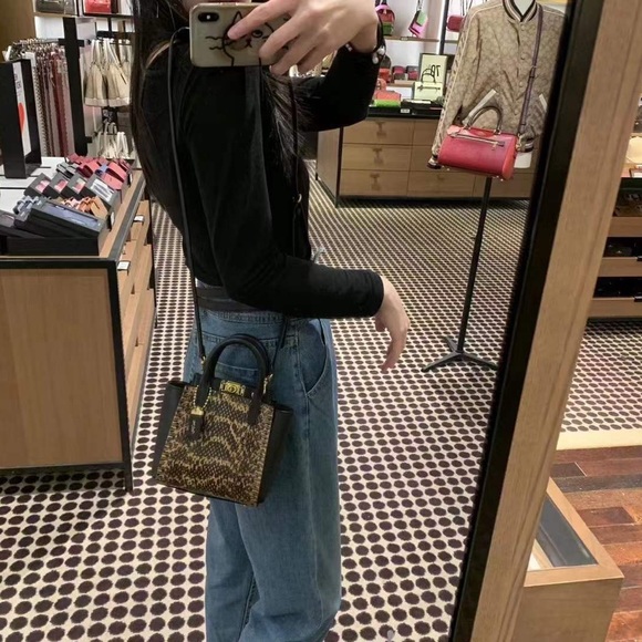 Coach 1941 Troupe Tote 16 In Snakeskin - Picture 2 of 6